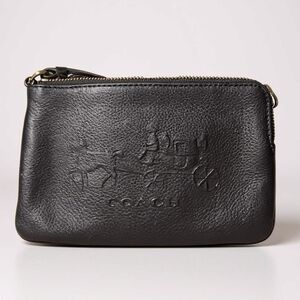 Coach Jes Corner Zip Wristlet With Horse And Carriage